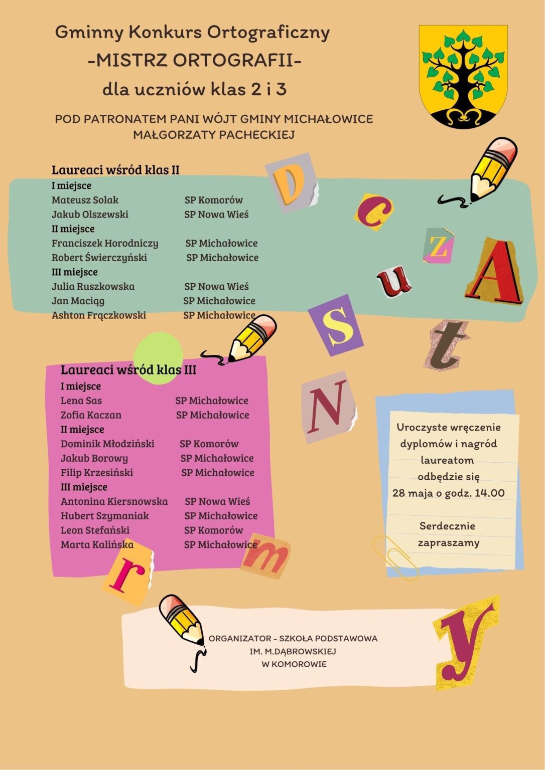 Gminny Konkurs Ortograficzny “Mistrz ortografii”
